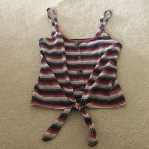 Red, white, and blue striped tank